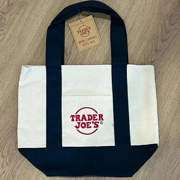 Trader Joe’s Mini Tote Bag in Navy- BRAND NEW! - Picture 1 of 4